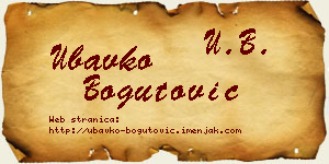Ubavko Bogutović vizit kartica